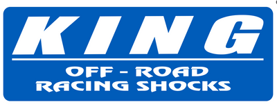 King off-road racing shocks logo on a white background
